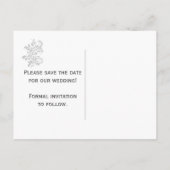 Elegant Scrolls Lavendel Paarse Grey Gepersonalise Aankondigingskaart (Achterkant)