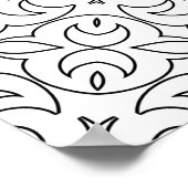 Elegant Scrollwork Medaillon Patroon om Kleur Kuns Poster (Hoek)