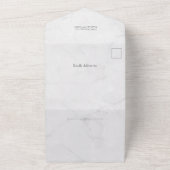 Elegant Sculpted White Marble Photo All In One Uitnodiging (Buitenkant)