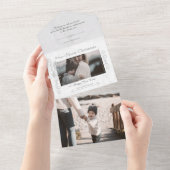 Elegant Sculpted White Marble Photo All In One Uitnodiging (Afscheurbaar)