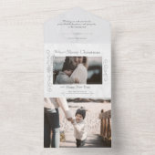 Elegant Sculpted White Marble Photo All In One Uitnodiging (Binnen)