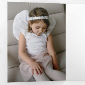 Elegant Sculpted White Marble Photo Drieluik Kaart (Binnenzijde eerst)