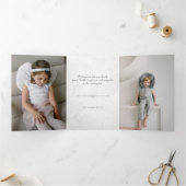 Elegant Sculpted White Marble Photo Drieluik Kaart (Binnen)