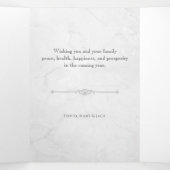 Elegant Sculpted White Marble Photo Drieluik Kaart (Binnenkant midden)