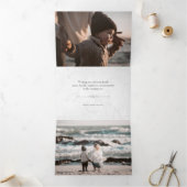 Elegant Sculpted White Marble Photo Drieluik Wenskaart (Binnen)