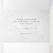 Elegant Sculpted White Marble Photo Drieluik Wenskaart (Binnenkant midden)