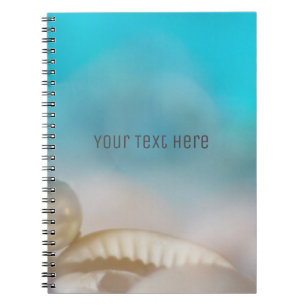 Elegant Sea Shells Blue Tropical Beach Chic Modern Notitieboek