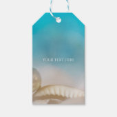 Elegant Sea Shells Blue Tropical Beach Wedding Cadeaulabel (Voorkant)