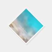 Elegant Sea Shells Blue Tropical Beach Wedding Servet (Hoek)