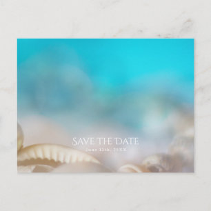 Elegant Sea Shells Blue Tropical Save the Date Aankondigingskaart
