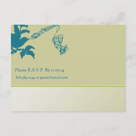 Elegant  SeaBlue Bird Wedding Invitation Uitnodiging Briefkaart