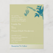 Elegant  SeaBlue Bird Wedding Invitation Uitnodiging Briefkaart
