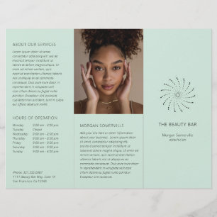 Elegant Seafoam Abstract Flower Modern Brochure