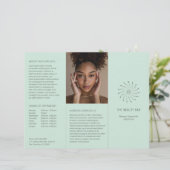 Elegant Seafoam Abstract Flower Modern Brochure (Staand voorkant)