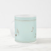 Elegant Seafoam Embossed Music Note Piano Singer Matglas Koffiemok (Voorkant links)