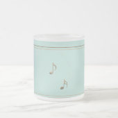 Elegant Seafoam Embossed Music Note Piano Singer Matglas Koffiemok (Center)