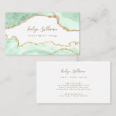 Elegant Seafoam Green Agaat visitekaartje (Voorkant / Achterkant)