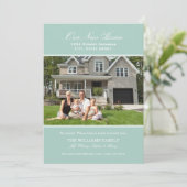 Elegant Seafoam Our New Home Photo Movement Aankondiging (Staand voorkant)