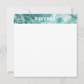 Elegant Seafoam Silver Stripe Custom Name Wedding Notitiekaartje (Voorkant)