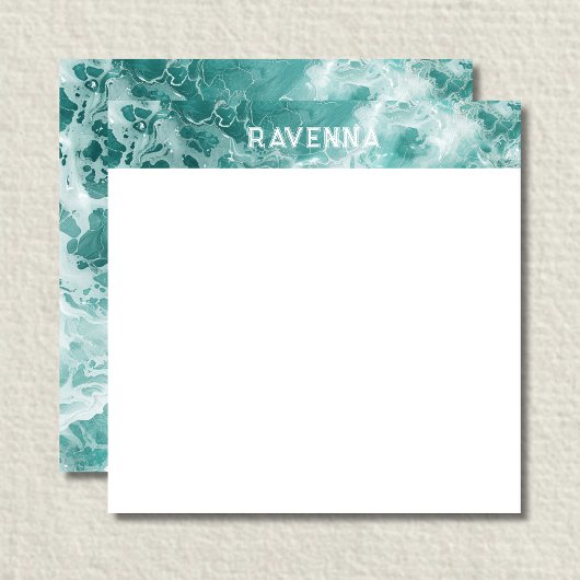 Elegant Seafoam Silver Stripe Custom Name Wedding Notitiekaartje