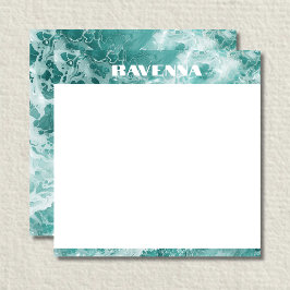 Elegant Seafoam Silver Stripe Custom Name Wedding Notitiekaartje