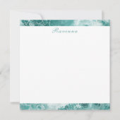 Elegant Seafoam Silver Stripe Custom Name Wedding Notitiekaartje (Voorkant)