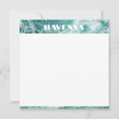 Elegant Seafoam Silver Stripe Custom Name Wedding Notitiekaartje (Voorkant)