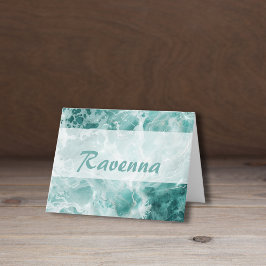 Elegant Seafoam Silver Wedding Color Name Notitiekaartje