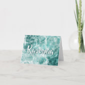 Elegant Seafoam Silver Wedding White Name Notitiekaartje (Voorkant)