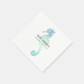 Elegant Seahorse Baby shower Servet (Hoek)