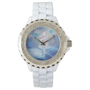 Elegant  Seahorse Blue Ocean Horloge