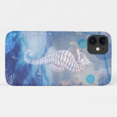 Elegant  Seahorse Blue Ocean Waves Case-Mate iPhone Case (Achterkant (horizontaal))