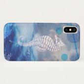 Elegant  Seahorse Blue Ocean Waves Case-Mate iPhone Case (Achterkant (horizontaal))