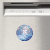 Elegant  Seahorse Blue Ocean Waves Magneet (Insitu (Vaatwasser))