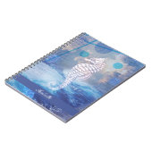 Elegant  Seahorse Blue Ocean Waves Name Notitieboek (Linkerzijde)