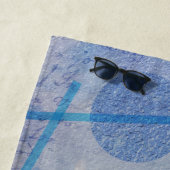 Elegant  Seahorse Blue Ocean Waves Name Strandlaken (In situ)