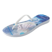 Elegant  Seahorse Blue Ocean Waves Name Teenslippers (Schuin)