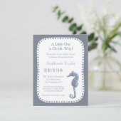 Elegant Seahorse Ocean Baby Shower Invitaties Kaart (Staand voorkant)
