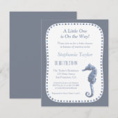 Elegant Seahorse Ocean Baby Shower Invitaties Kaart (Voorkant / Achterkant)