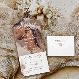 Elegant Seal en Send Boho | Het Huwelijk Van | All In One Uitnodiging