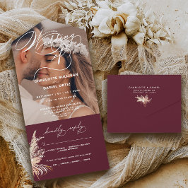 Elegant Seal en Send Boho | Het Huwelijk Van | All In One Uitnodiging