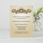 Elegant Seal & Scroll Afstuderen Uitnodiging (Staand voorkant)