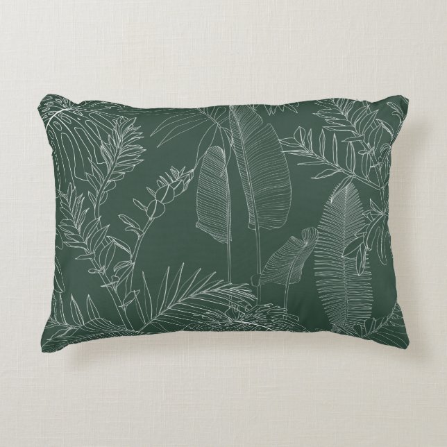 Elegant seamless pattern with green hand drawn lin accent kussen (Voorkant)