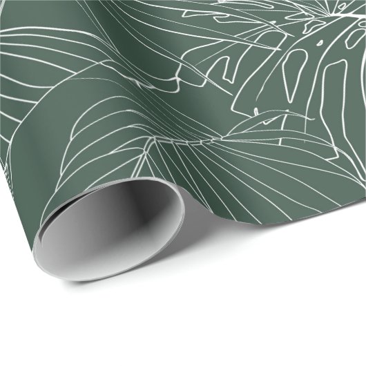 Elegant seamless pattern with green hand drawn lin cadeaupapier (Rol Hoek)