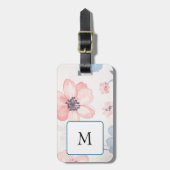 Elegant Seamless Watercolor Floral Pattern Bagagelabel (Voorkant verticaal)
