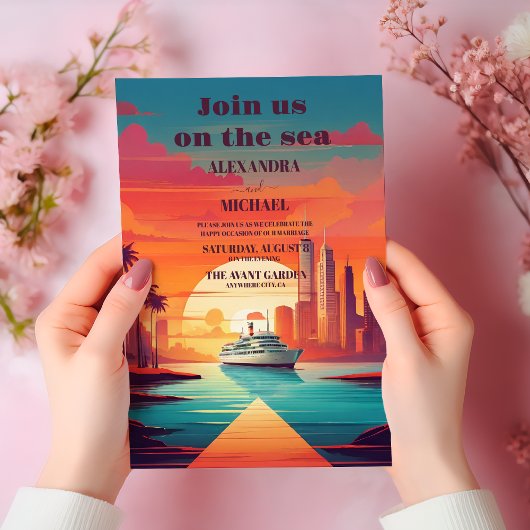Elegant Seascape Beach Cruise bruiloft Kaart