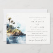 Elegant Seascape Palm Tree Island repetitie diner Kaart (Voorkant)
