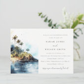 Elegant Seascape Palm Tree Island repetitie diner Kaart (Staand voorkant)