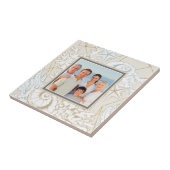 Elegant Seashell Beach Marine Persoonlijke foto Tegeltje (Zijkant)