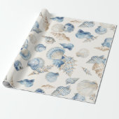 Elegant Seashell Border  Cadeaupapier (Uitgerold)